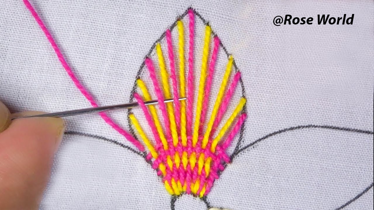 hand embroidery Super easy amazing needle and thread woven work flower design