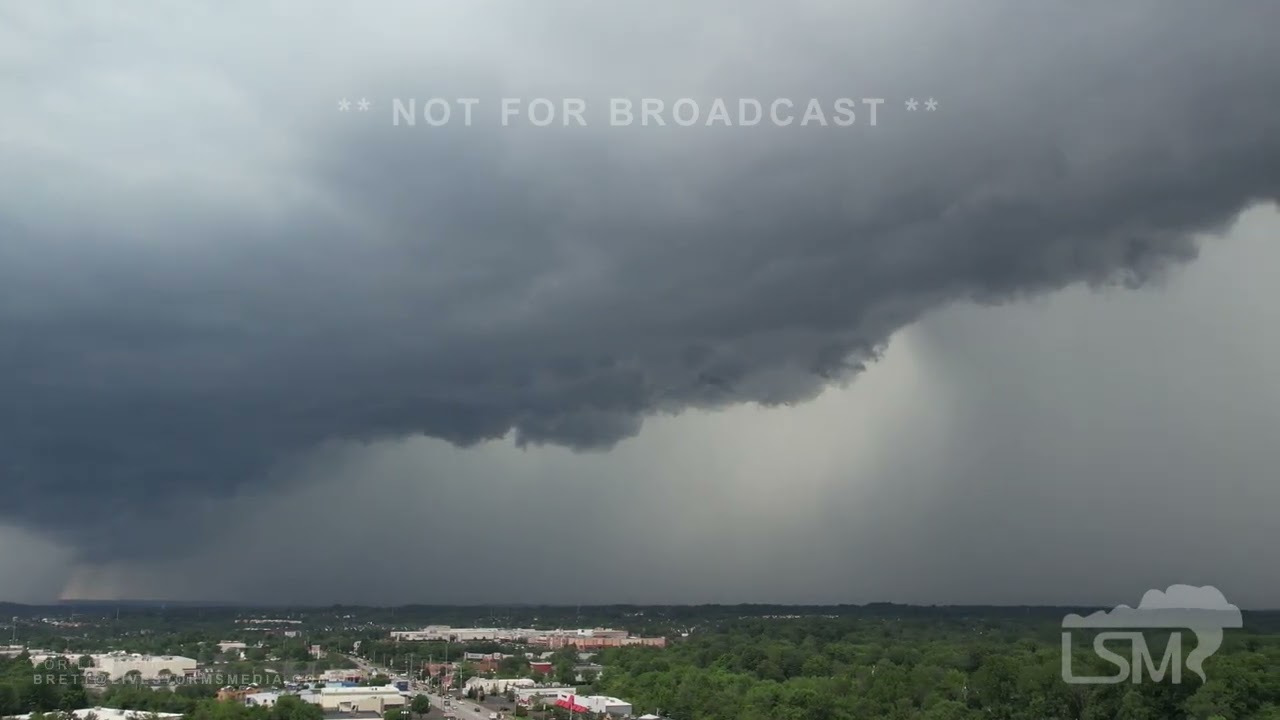 06-27-2023 Montgomeryville PA  - Drone footage of shelf cloud during severe thunderstorm warning