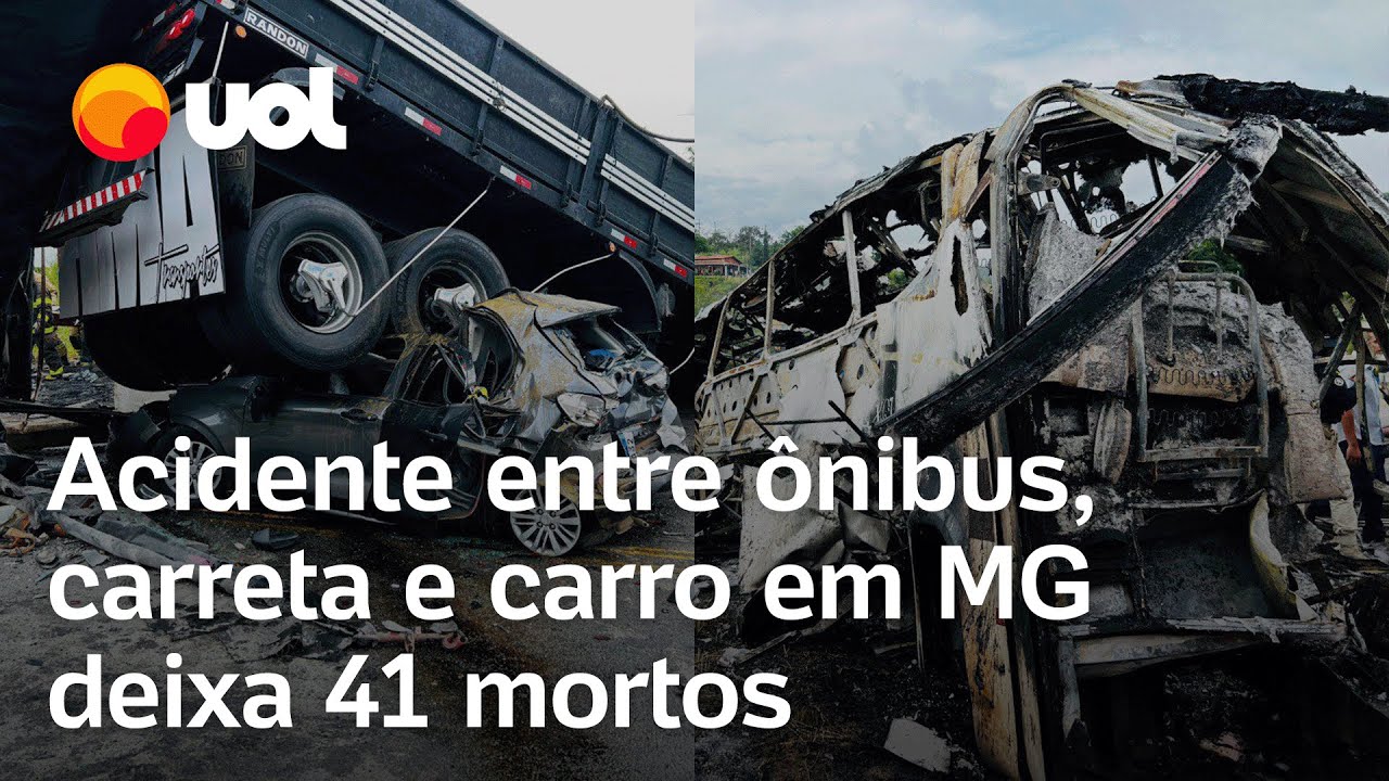 Acidente com ônibus e carreta deixa 41 mortos em Minas Gerais