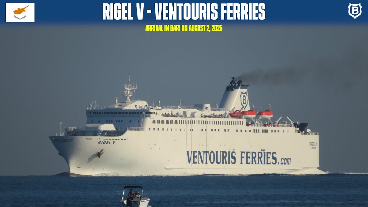 Arrival of ferry RIGEL V in Bari (Ventouris Ferries) - HD 1080p