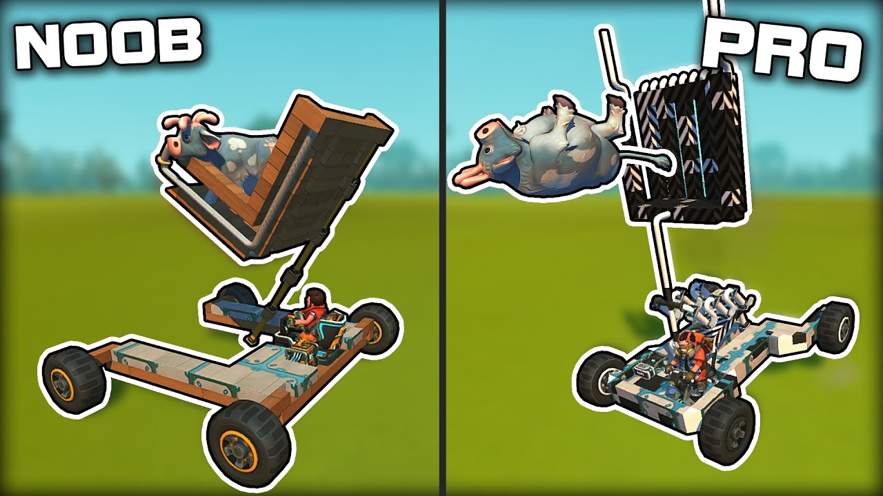 NOOB vs PRO: Cow Tossing Olympics! (Scrap Mechanic Gameplay)