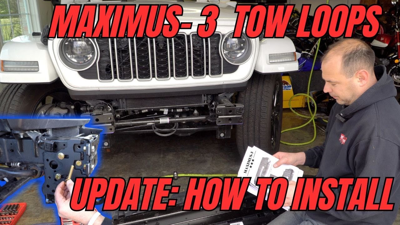 Как установить буксировочные петли Maximus-3 на Jeep Wrangler 4xe 2024 года для буксировки автомо...