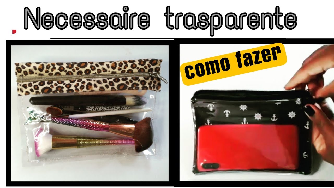 Necessaire trasparente fácil / Bolsinha feita com plástico cristal / CristinaMoura