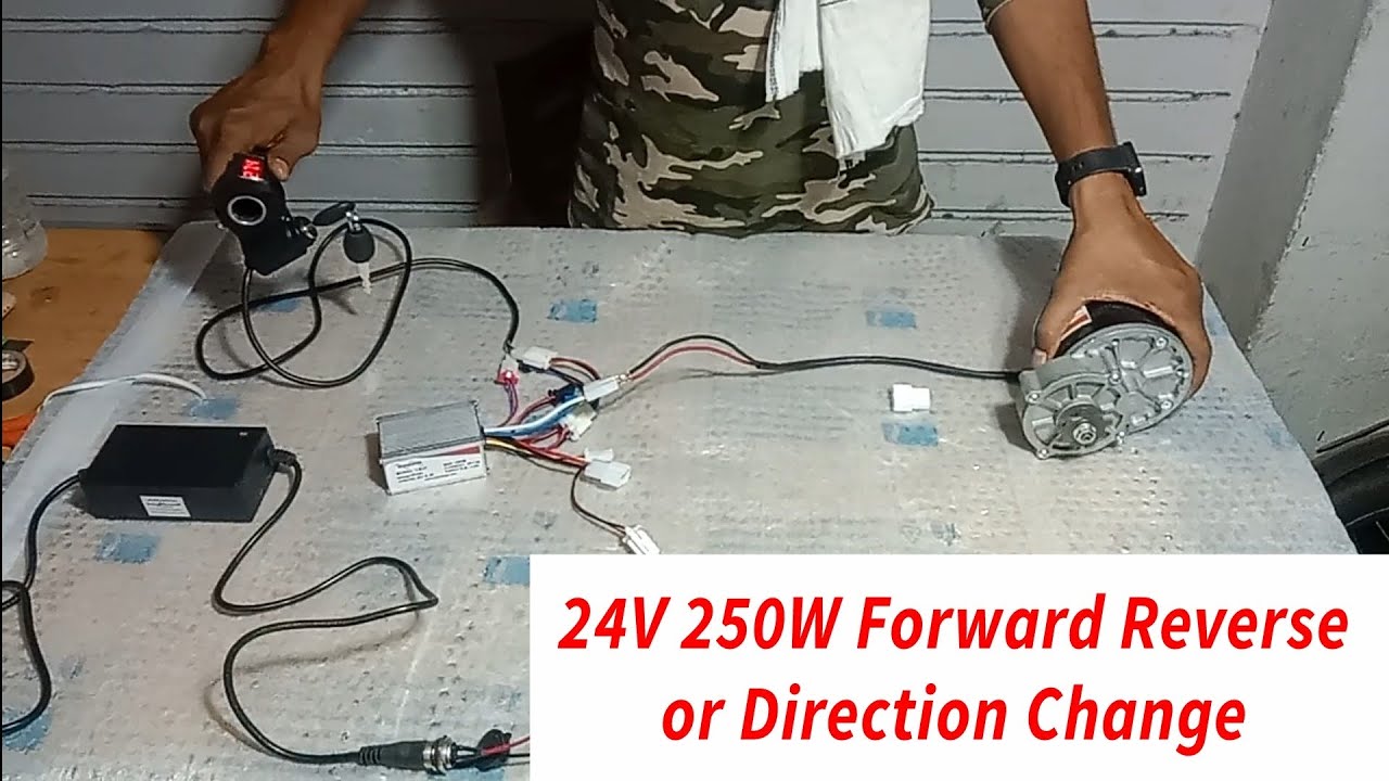 24V 250W bicycle motor ko ulta kaise chalayen । forward reverse rotation 24V 250W bicycle motor
