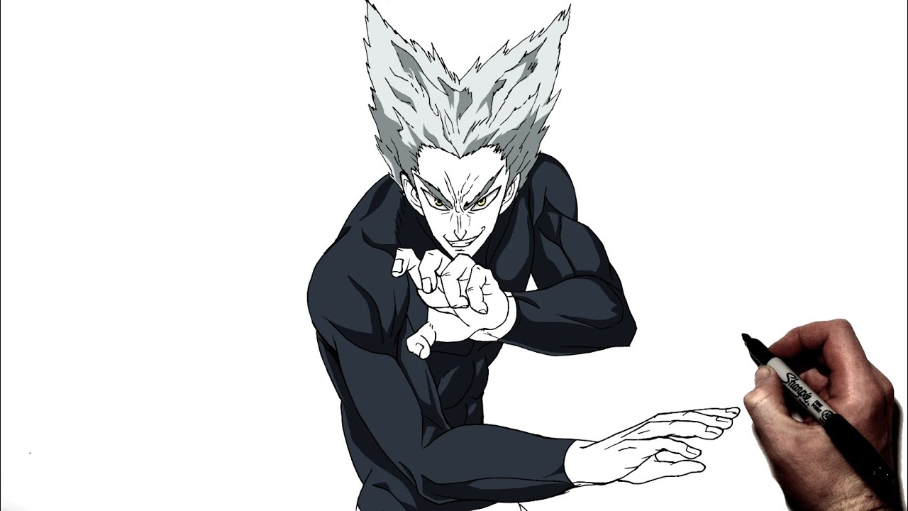 How To Draw Garou (Fight Pose) | Step By Step | One Punch Man