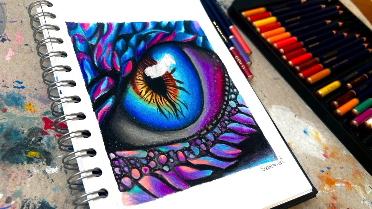 Top coloured Pencil Tips You Need to Know! | Epic Dragon Eye Timelapse