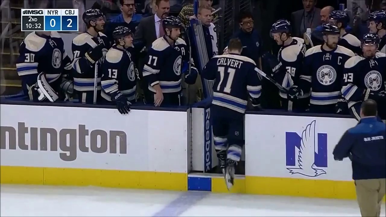 Matt Calvert Takes Slapshot to the Face - Returns to Score GWG - 11/18/16