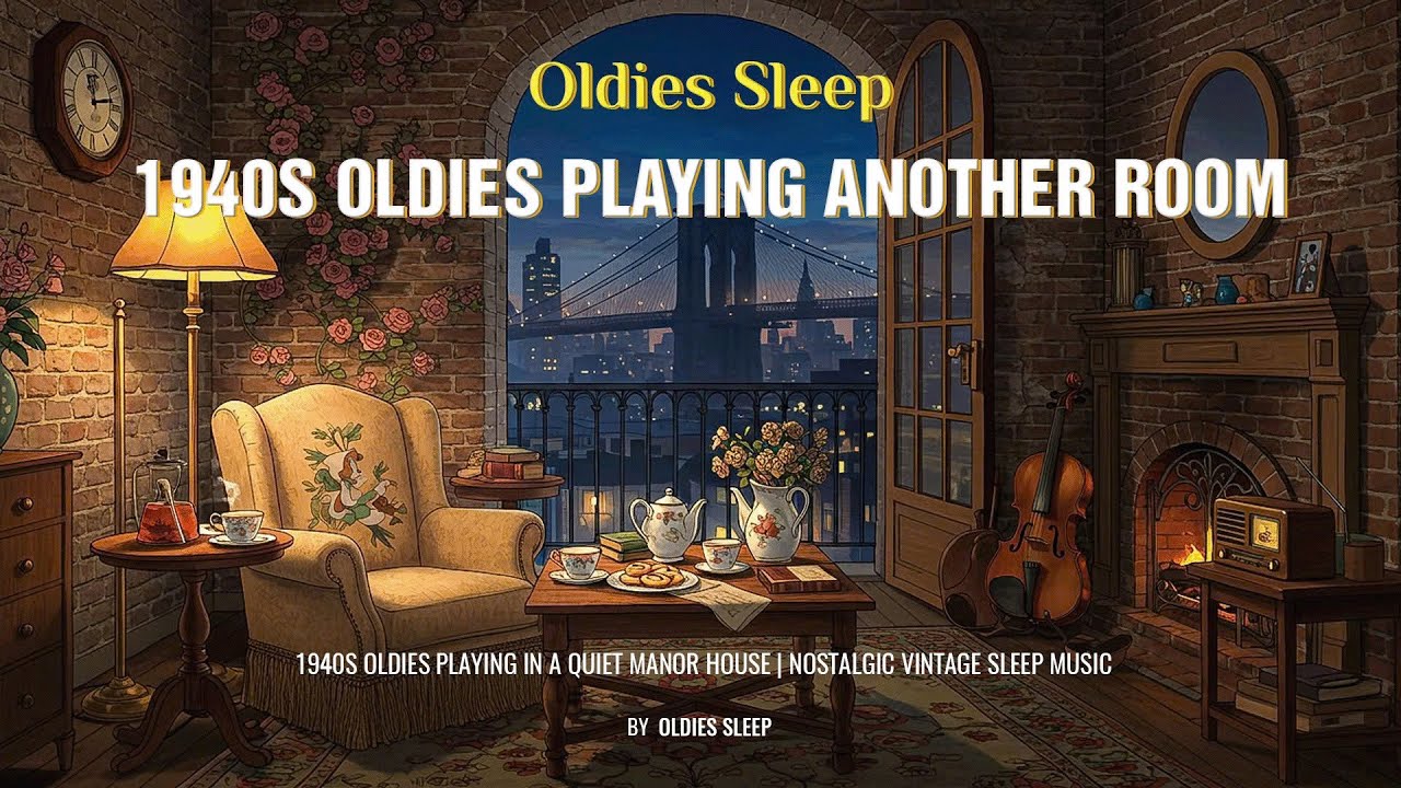 1940s Oldies Music Playing in Cozy New York Attic | Night Sounds for Relaxation and Sleep
