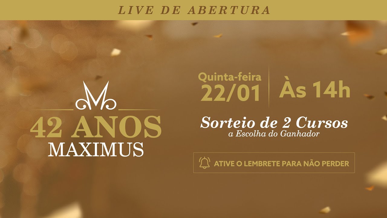 🎉 LIVE ESPECIAL 42 ANOS MAXIMUS - QUINTA 22/01 ÀS 14:00HRS