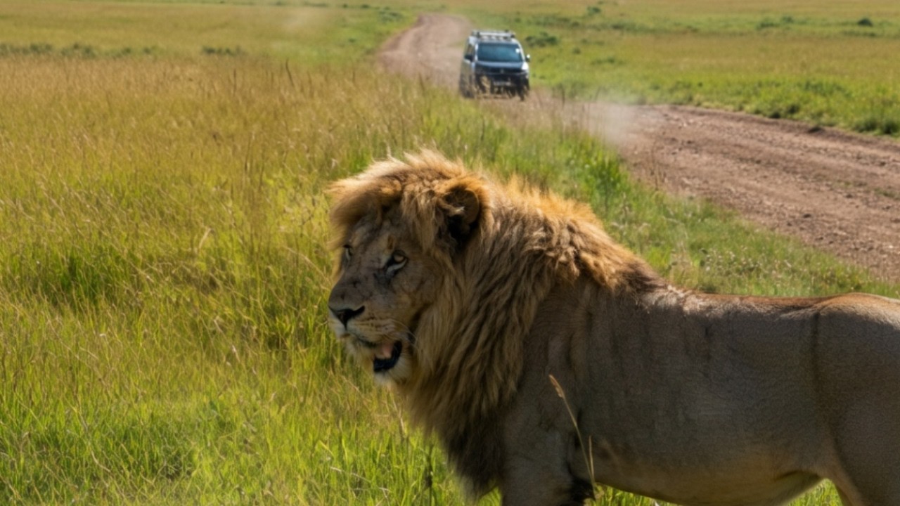 Bron Kaskaz Male Lion in Rongai Territory | Masaimara | Today