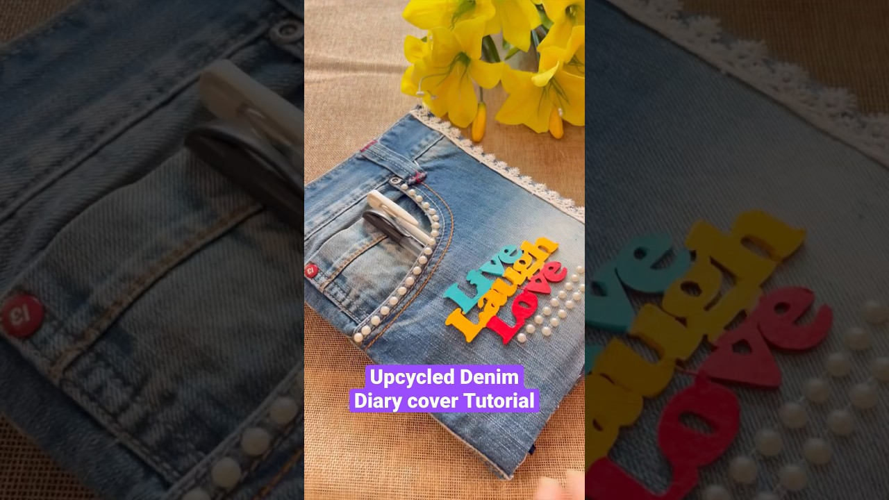 Diary cover #ytshortsvideo #diycraft #denim #diyprojects #creator #handmade #diycraft #ytshortsvideo