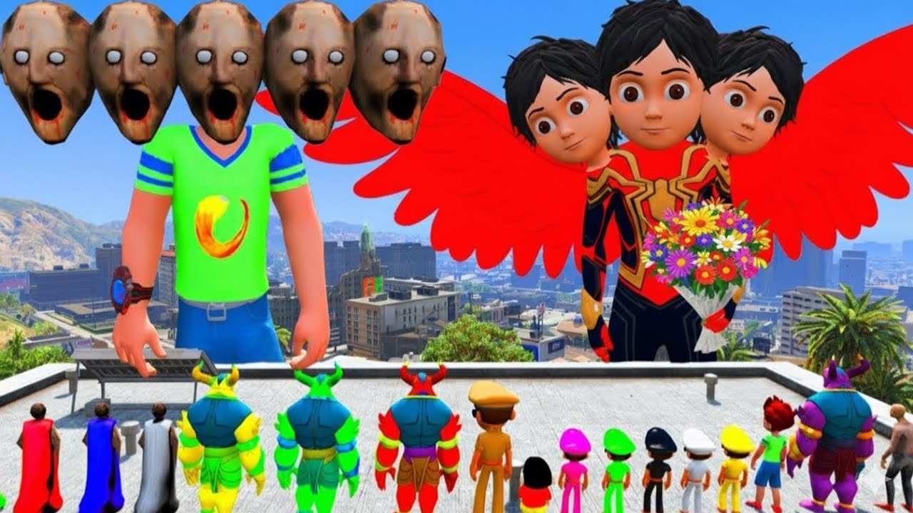 Giant Shiva Little Singham In Gta 5 | Little Singham Save Shinchan