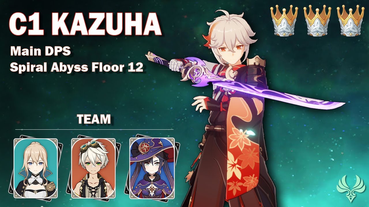Kazuha MAIN DPS Showcase | Spiral Abyss Floor 12 | Genshin impact