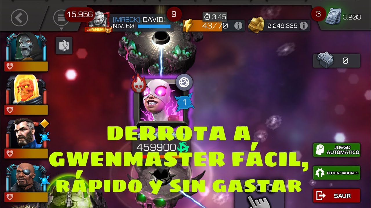 MCOC ACTO 7.2.6 GWENMASTER COMO DERROTARLA CON CUALQUIER PERSONAJE, TE EXPLICO SUS 5 FASES Y MÁS :)