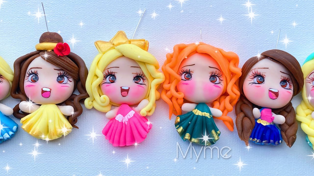Princesitas en pasta flexible - como hacer muñecas de porcelana fria - biscuit - Princesas Disney