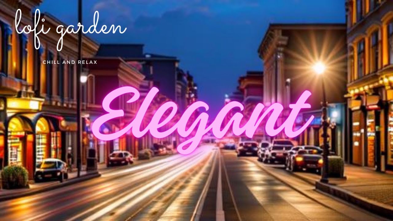 A Tranquil Night Stroll: Glowing Streetlights and Elegant Melodies