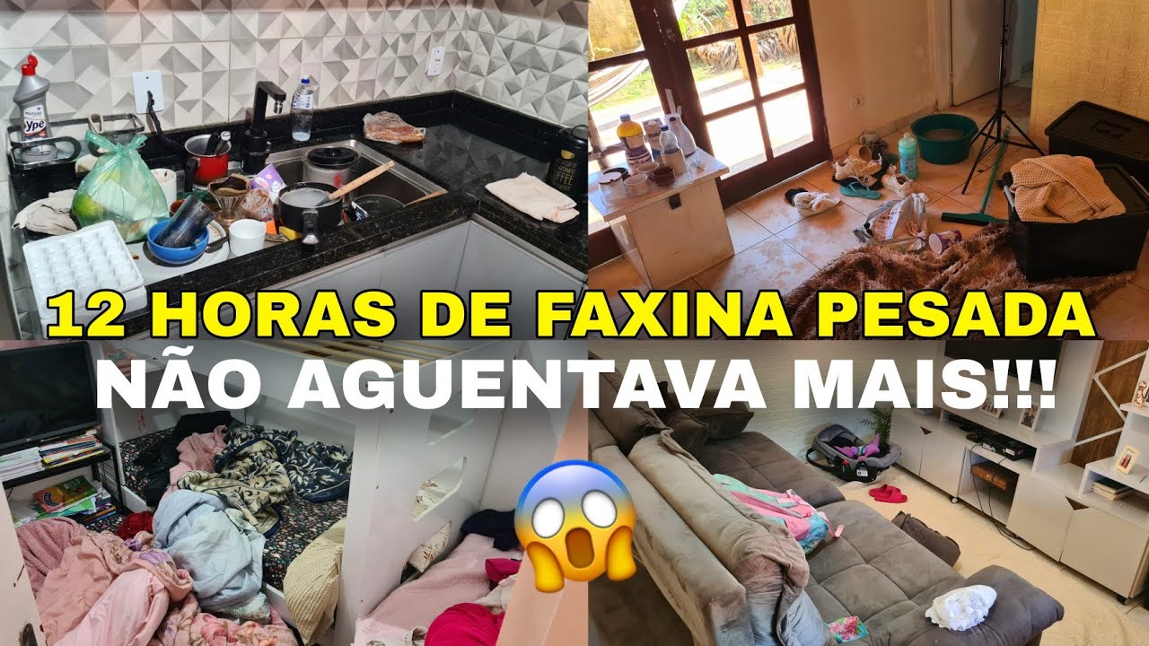 CANSEI!! FAXINA COMPLETA NA CASA TODA🥵 12 HORAS DE FAXINA PESADA | OLHA O ESTADO QUE FICOU