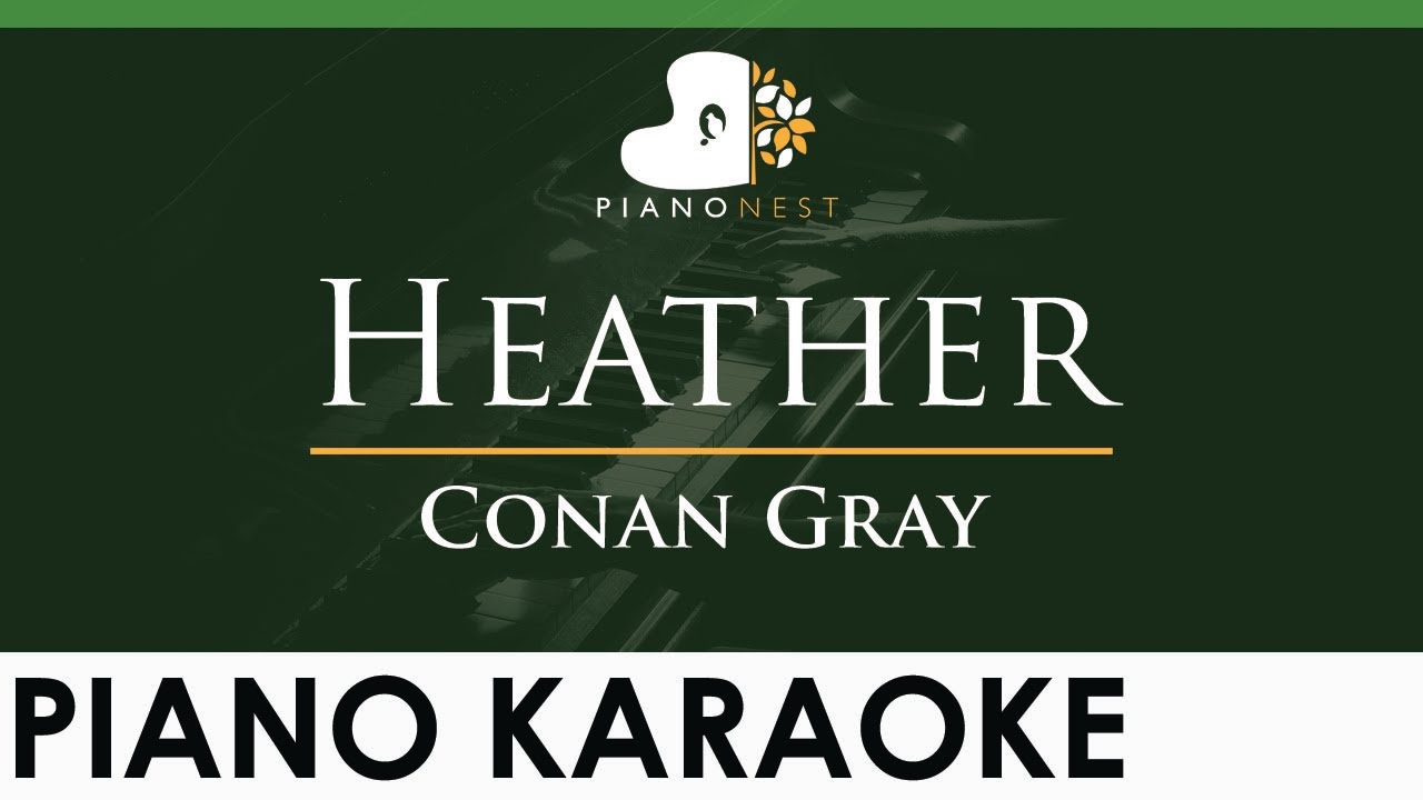Conan Gray - Heather - LOWER Key (Piano Karaoke Instrumental)