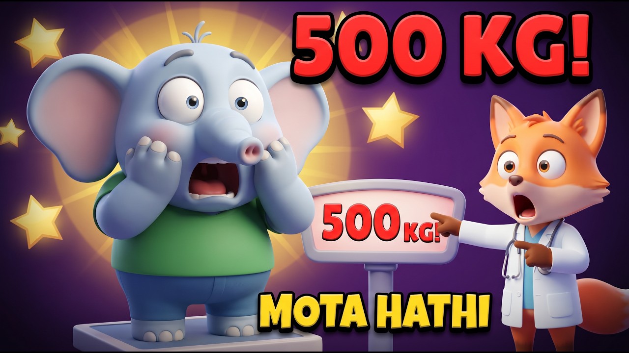 Mota Hathi Gol Matol! 🐘| Wazan Out of Control | Urdu Nursery Rhyme | Urdu Rhyme | BubbleToonzKids
