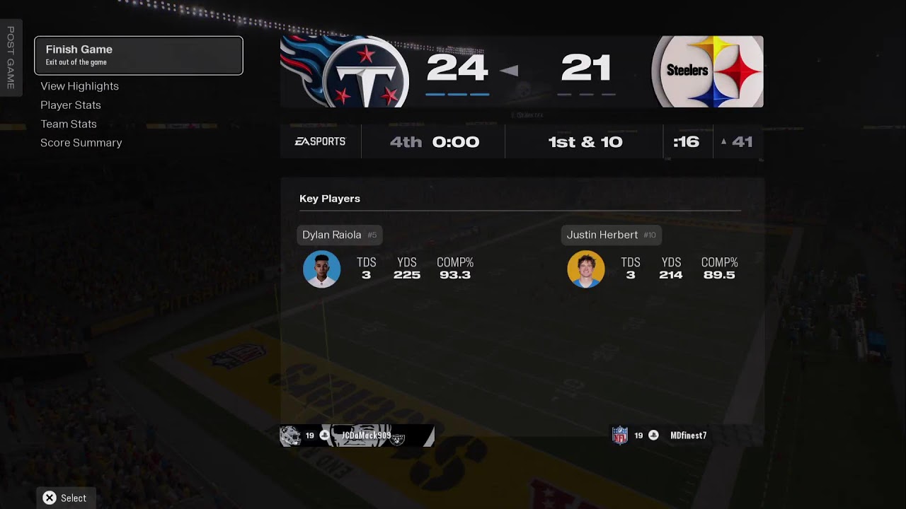 Madden FANTASY Steelers vs Titans
