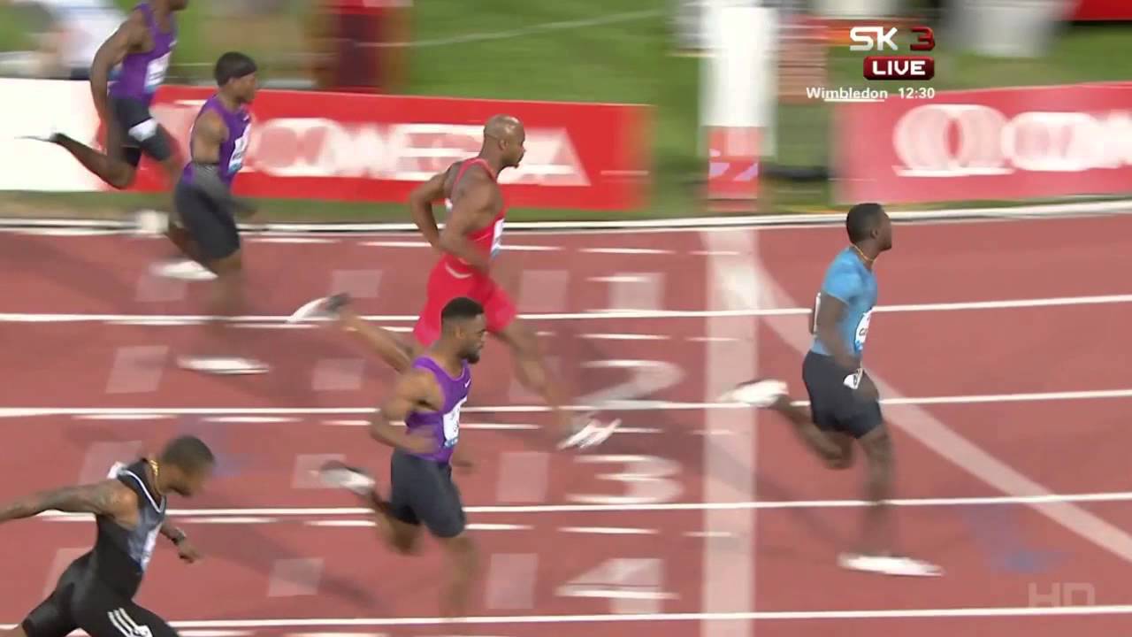 Justin Gatlin wins the 100m (9.75) at the 2015 Lausanne Diamond League