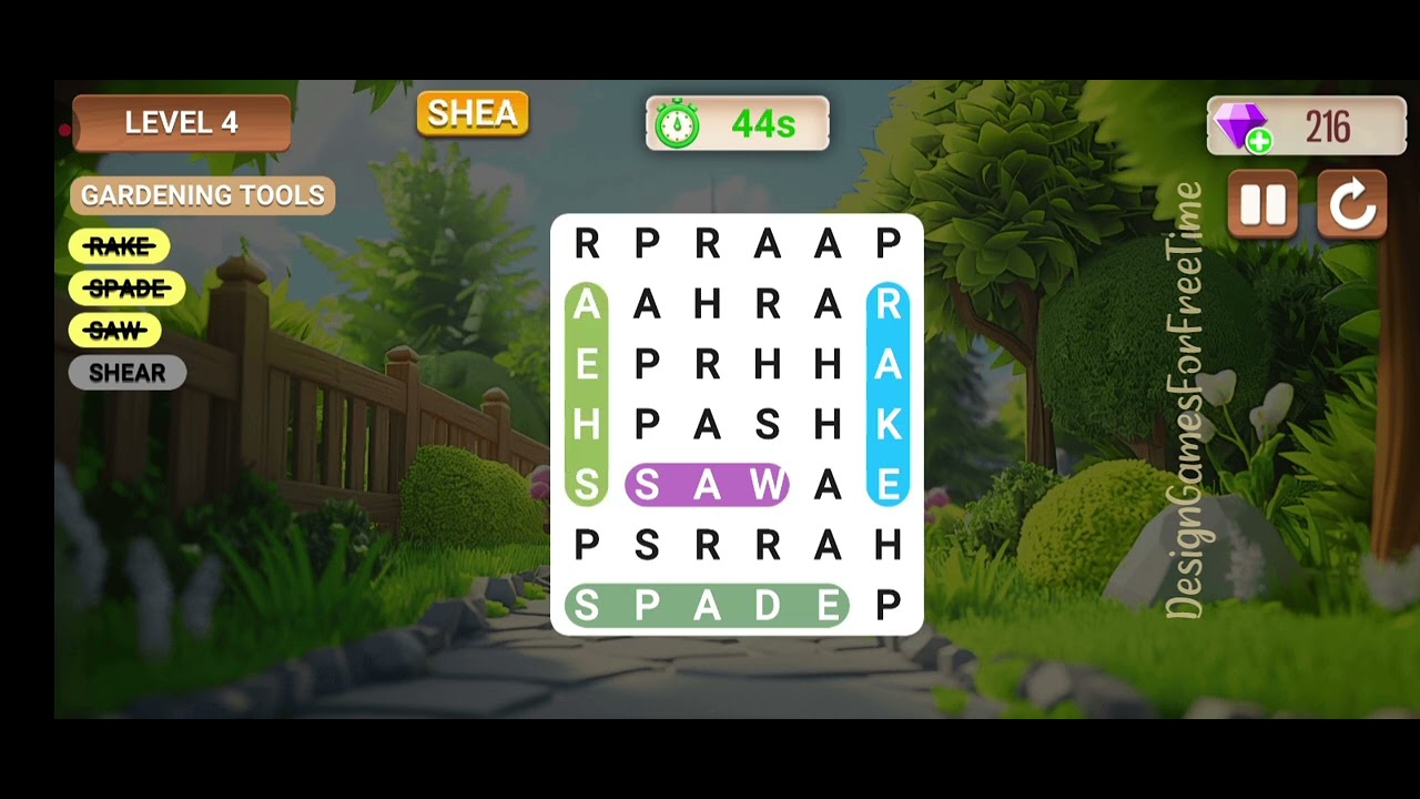 Landscape Design:My Joy Garden - Level 4 gameplay wordsearch brain puzzle design decor build game