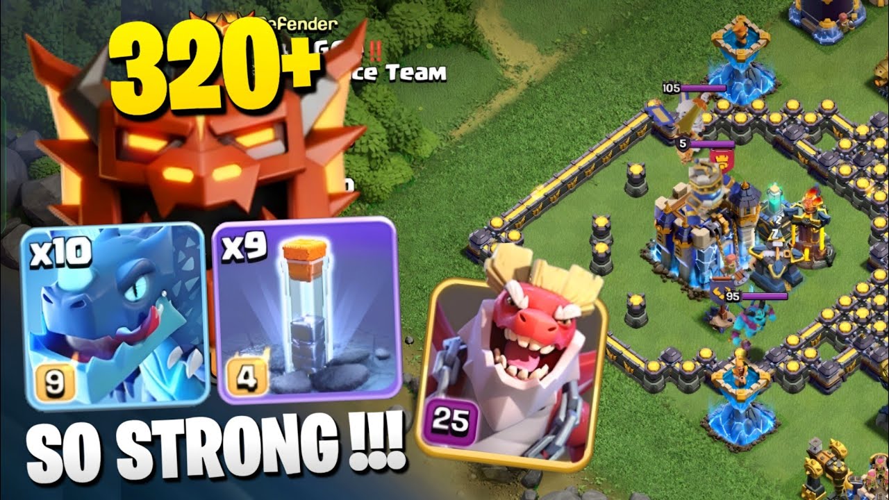 NEW! DRAGON DUKE HERO Legend League Army | Th18 Electro Dragon Totem Attack Strategy 320+