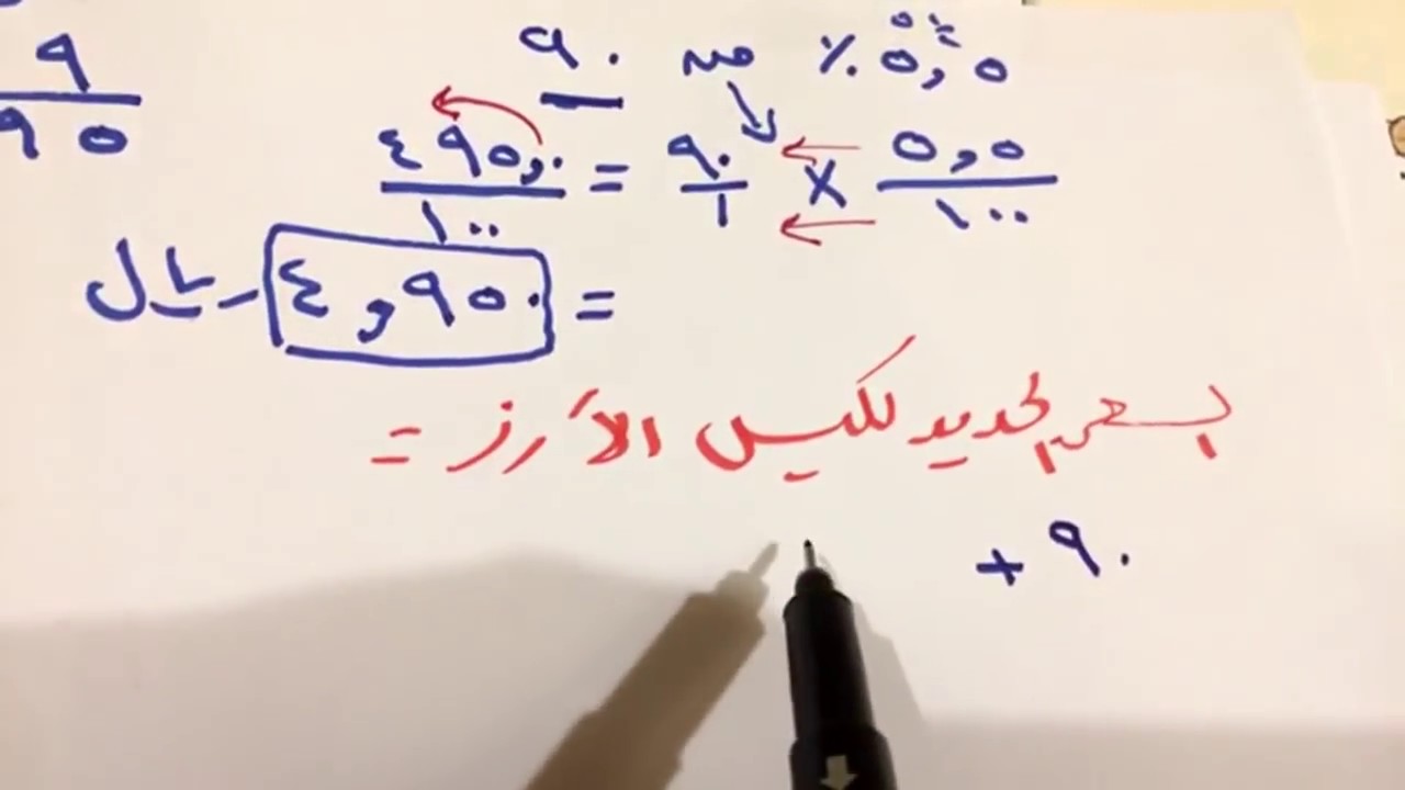 تطبيقات على النسبة المئوية للصف الأول متوسط الفصل الدراسي الثاني