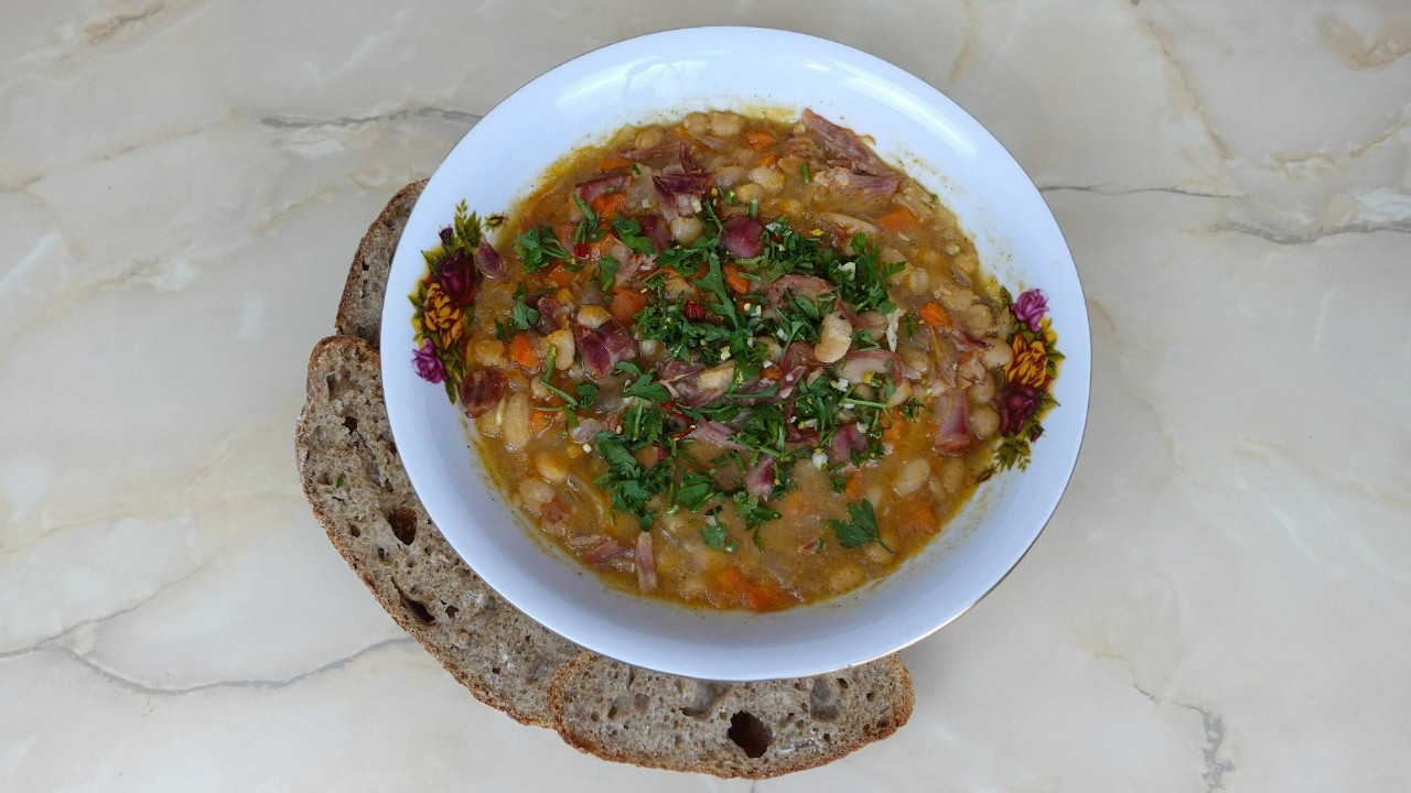 Thick Bean Soup with Smoked Meats: Cozy Hearty Pasulj 🥣✨| Whisper Cafe ASMR