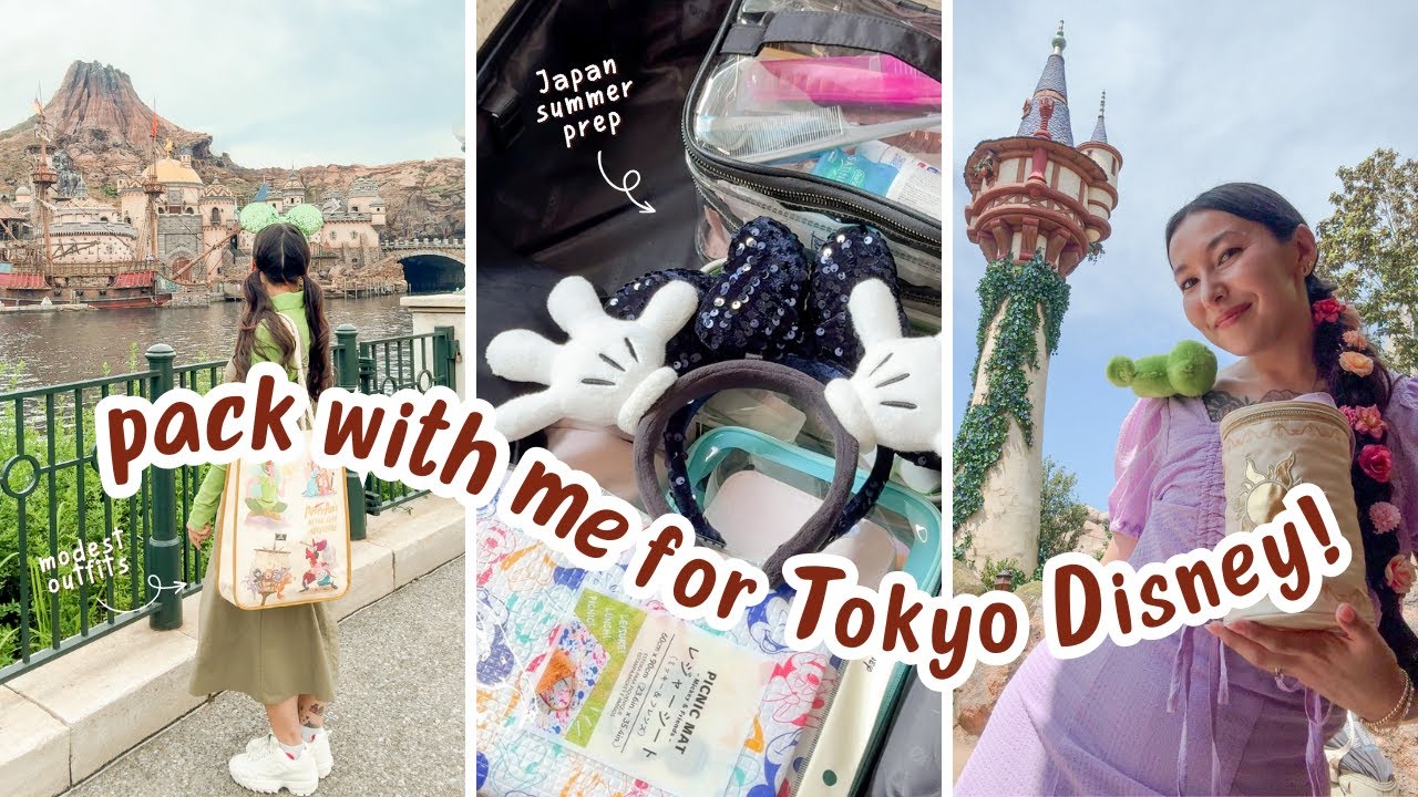 Tokyo Disney prep! 🏰🌋 pack with me, modest outfits for Japan summer