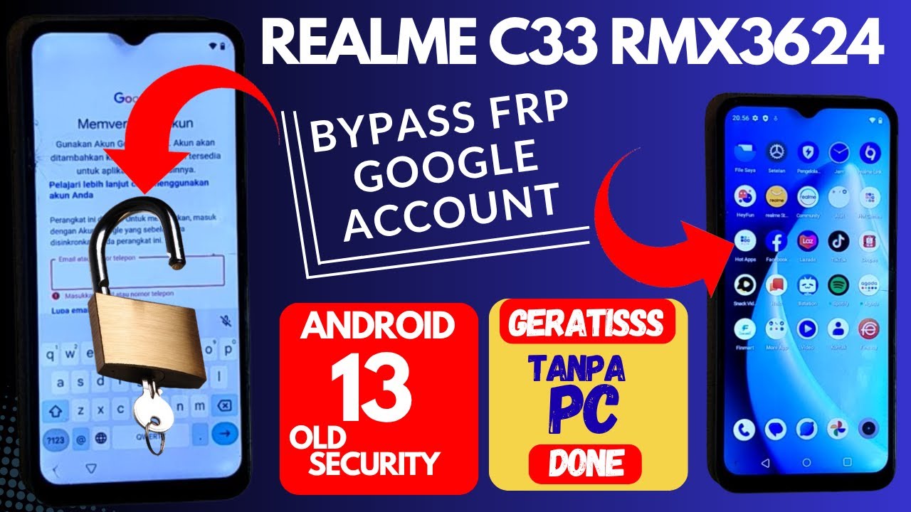 BYPASS FRP AKUN GOOGLE REALME C33‼️ TERMUDAH GERATIS TANPA PC DONE  ⁉️