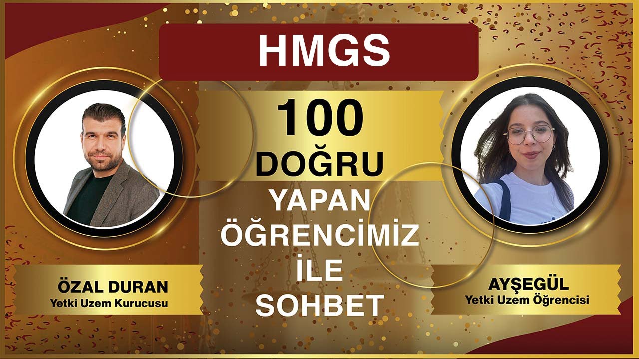 2025 Nisan HMGS ‘de 100 doğru yaparak çok başarılı bir sonuç alan Yetki Uzem’den öğrencimiz Ayşegül
