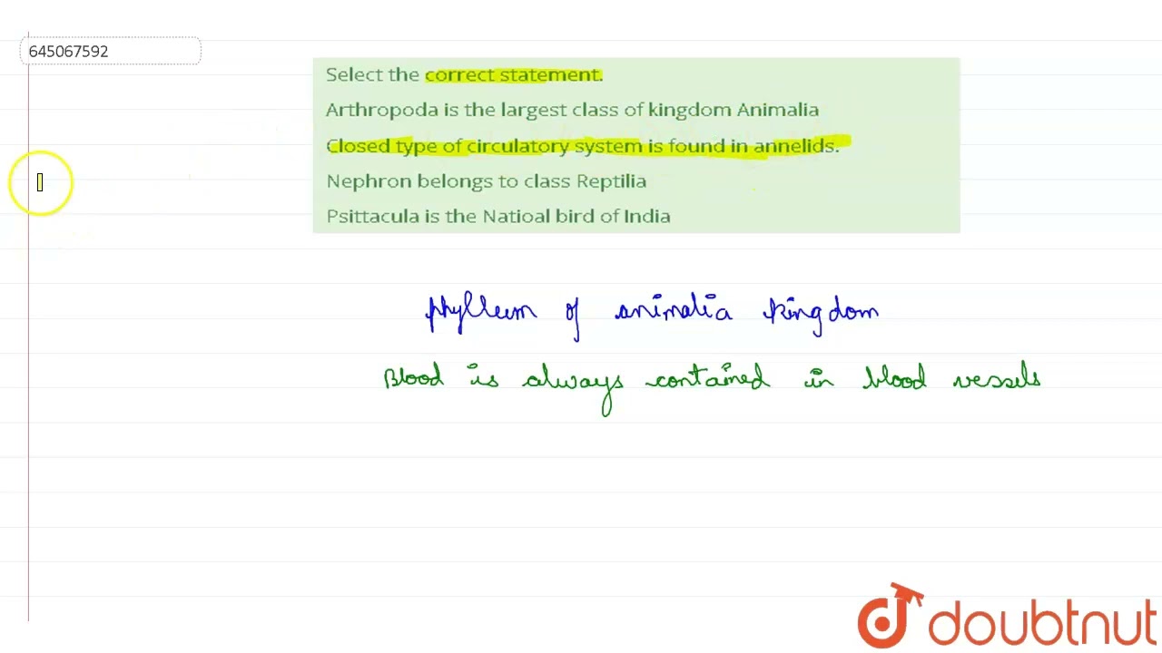 Select the correct statement.  | 12 | NTA NEET SET 23 | BIOLOGY | NTA MOCK TESTS ENGLISH | Doubt...