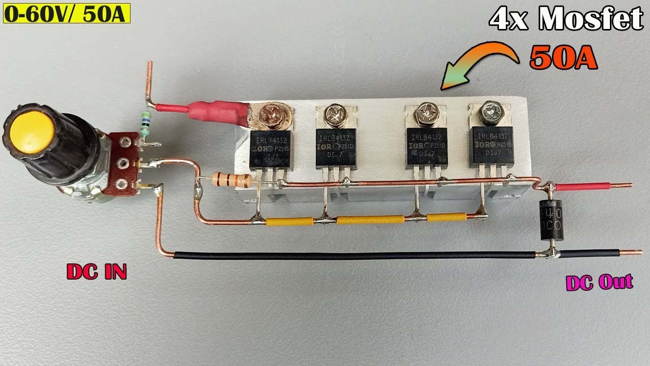 0-60v 50A DC Variable Power Supply with MOSFET x 4, High AMP Adjustable Power Supply