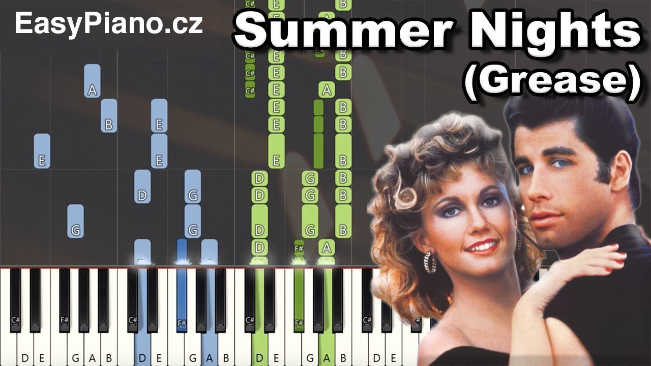 Summer Nights (Grease): MIDI + synthesia tutorial + piano sheets