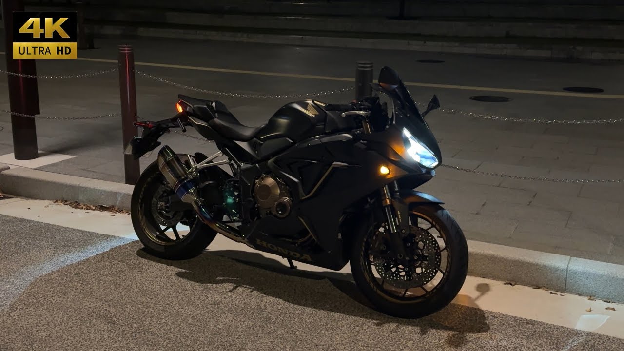 深夜に回すフルエキサウンドが格別すぎる！CBR650R Ride to Japan's Midnight Cybercity | Motorcycle POV