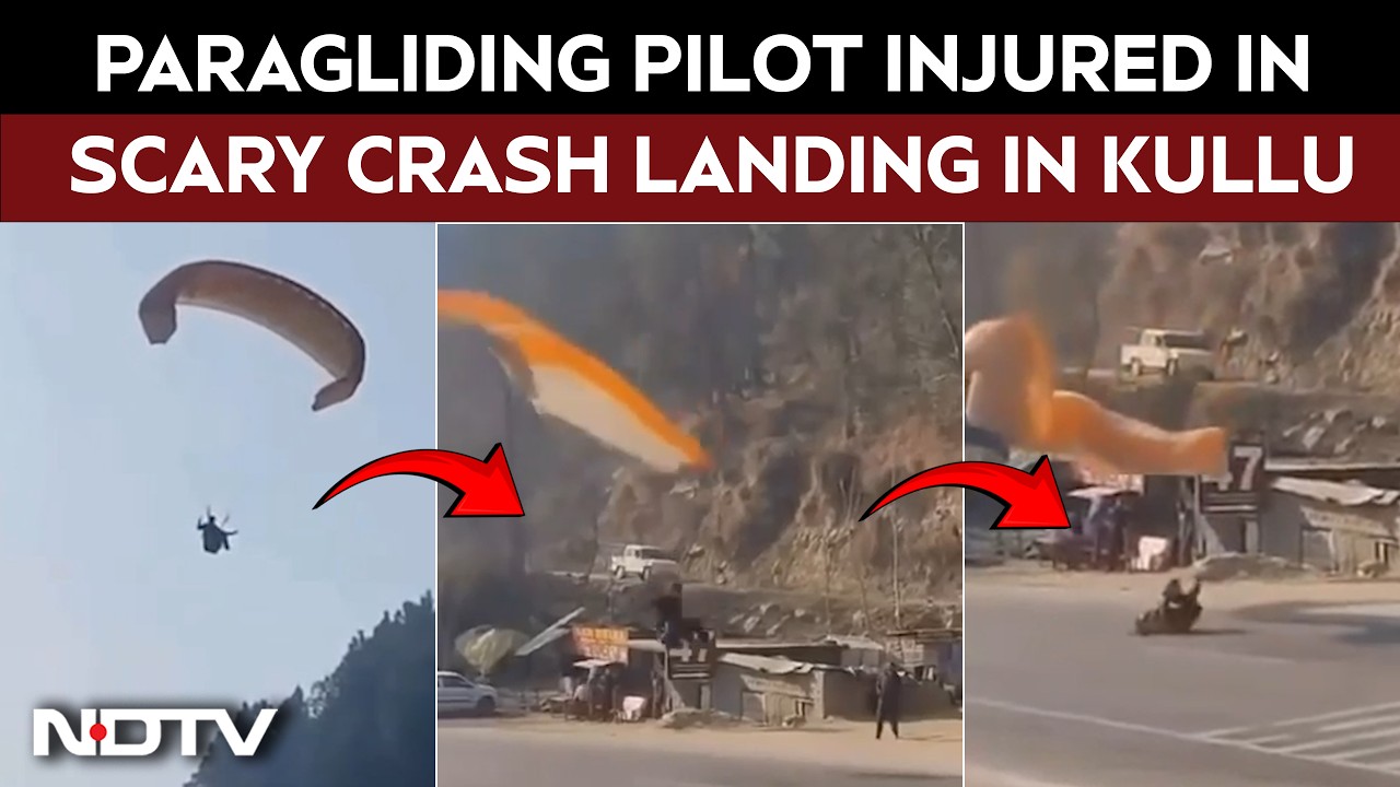On Camera, Paragliding Pilot Injured In Crash Landing On Road In Himachal's Kullu