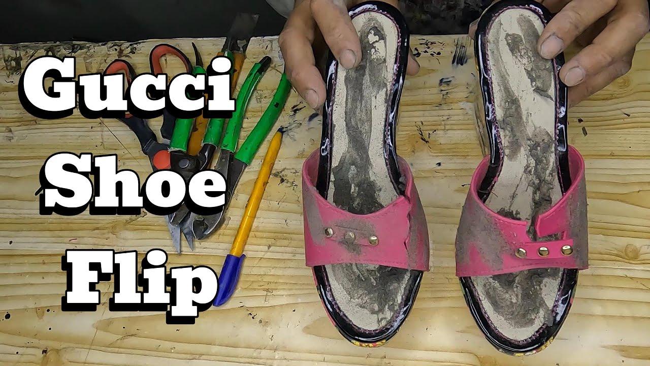 Тапочки в стиле Gucci из старых туфель | Обувное DIY