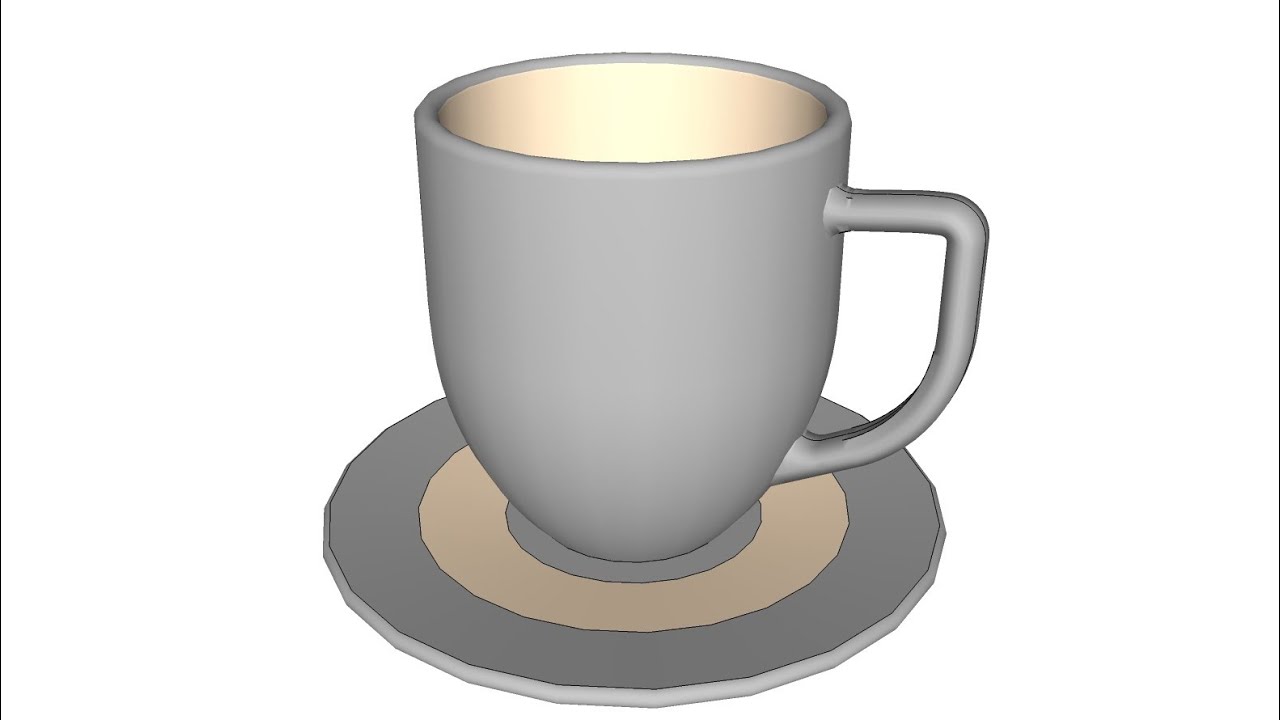 SketchUp Tutorial: How to make a coffee cup (3D modeling in SketchUp)