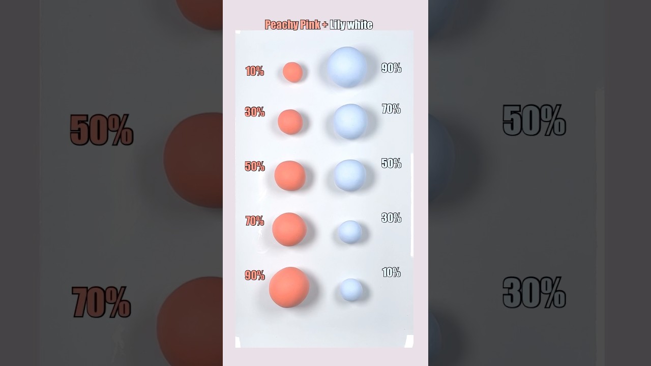 Peachy Pink + Lily White,very satisfying Color Mixing #colormixing #art
