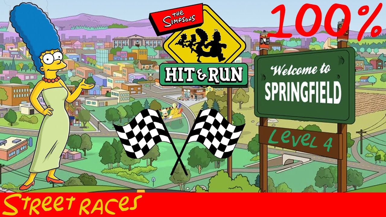 Simpsons hit and run 100%: Level 4 - Street Races