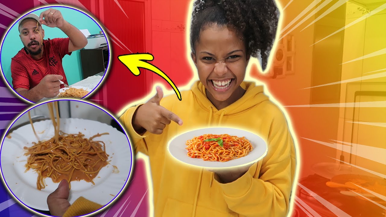 FIZ MACARRÃO DE ELÁSTICO PRO MEU PAI *trollagem لقد صنعت معكرونة مطاطية لأبي التصيد |MARYANE ALMEIDA