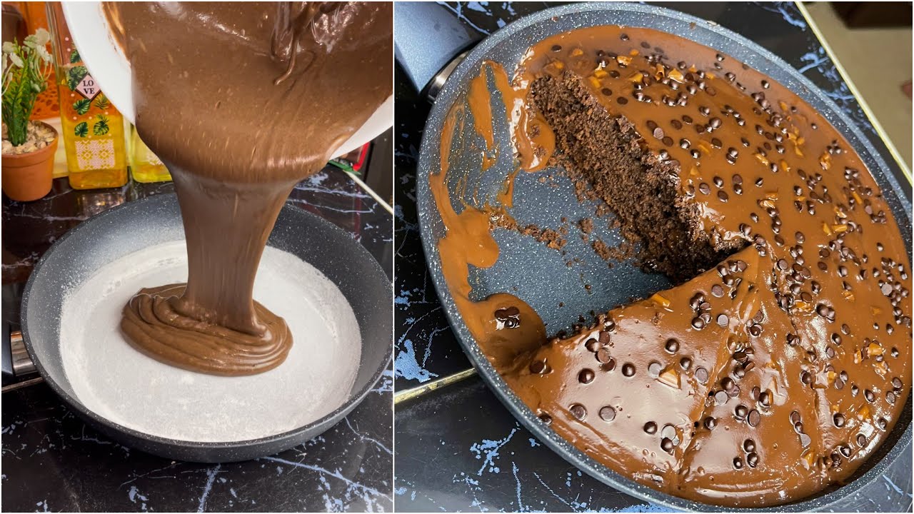 متزيديش تشعلي الفرن مع هاد سخانة😍بحبة بيض حضري كيكة المقلة بشوكولا راح يهبلوا عليها و ترجعلك ادمان