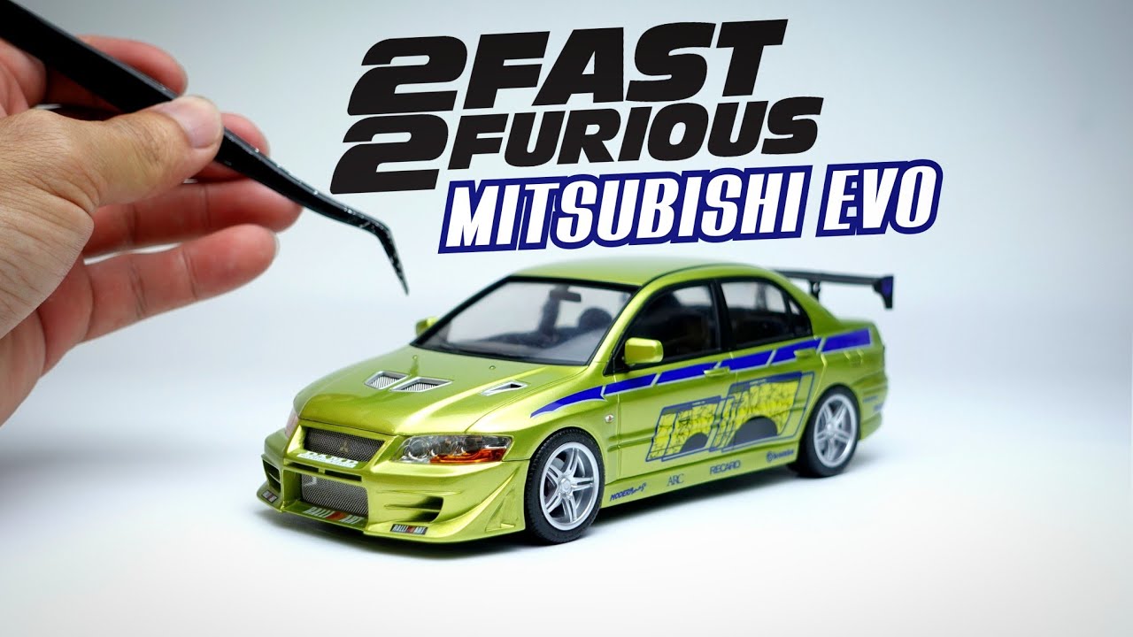 Building A 2 Fast 2 Furious Mitsubishi Lancer Evo. 1/24 Scale Model Car.