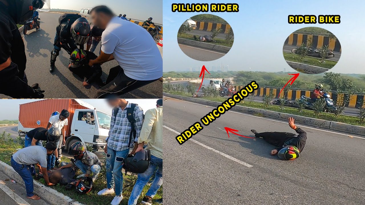 BIKER CRASHED ON HIGHWAY | Live Accident | Sunday Ride