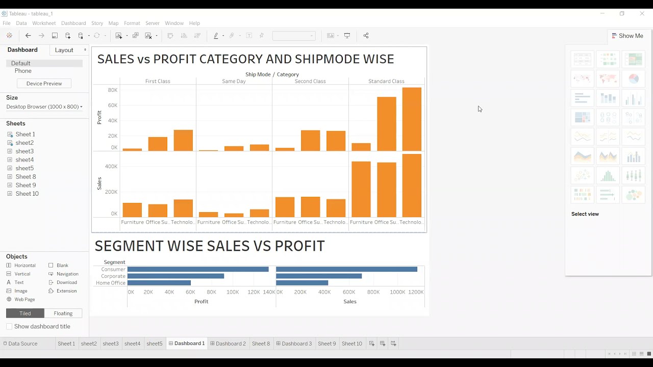 Exploratory Data Analysis on dataset &lsquo;SampleSuperstore&rsquo;  using Tableau