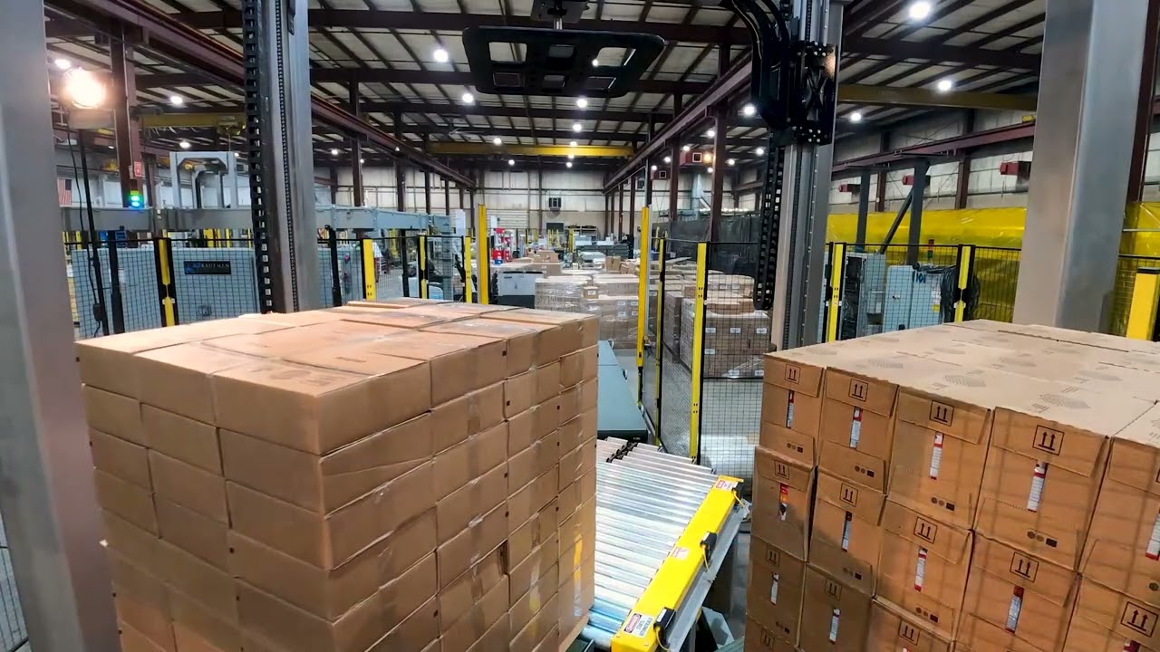 Dual KPal V Robotic Palletizing System with KForce R35 Stretch Wrapper