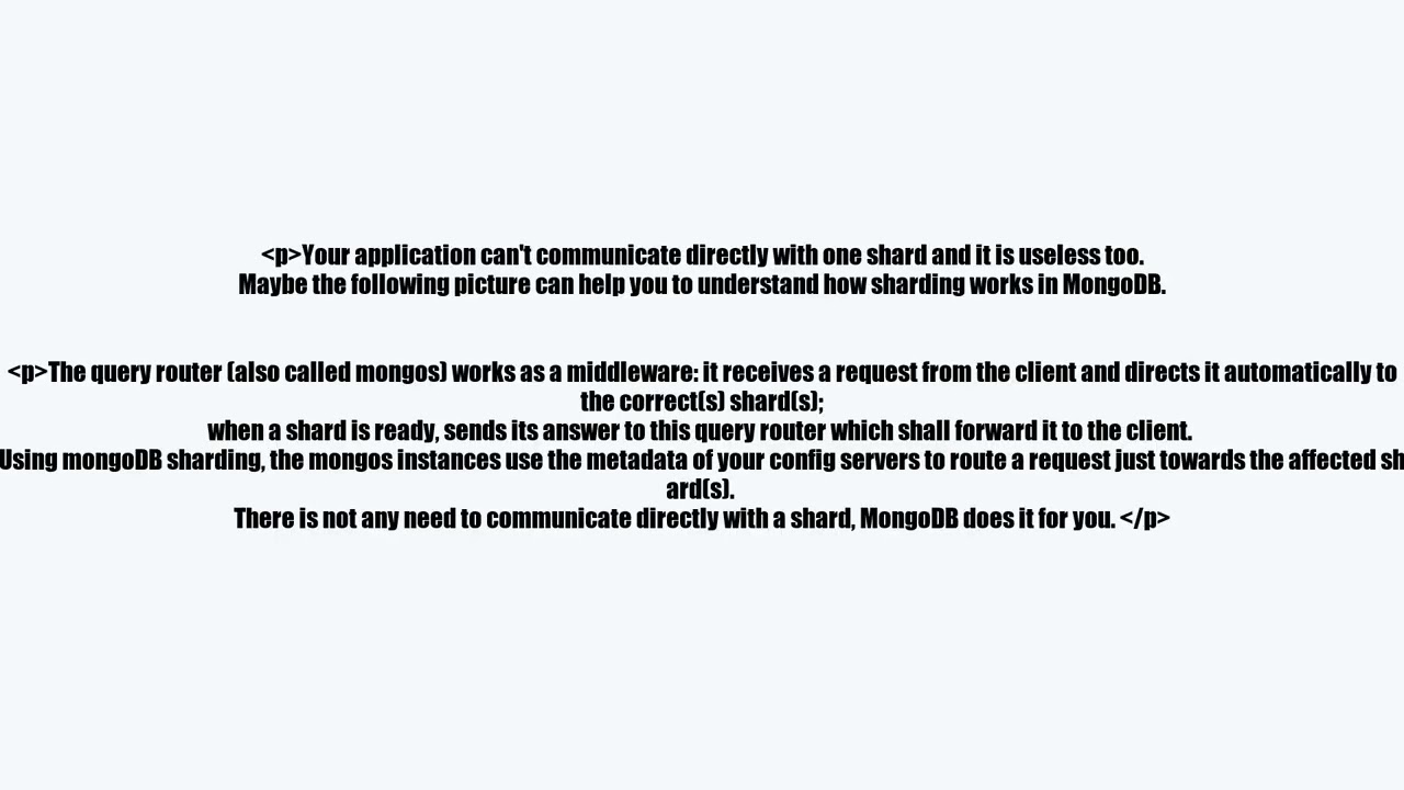 videoQuerying data on a Mongodb Shard
