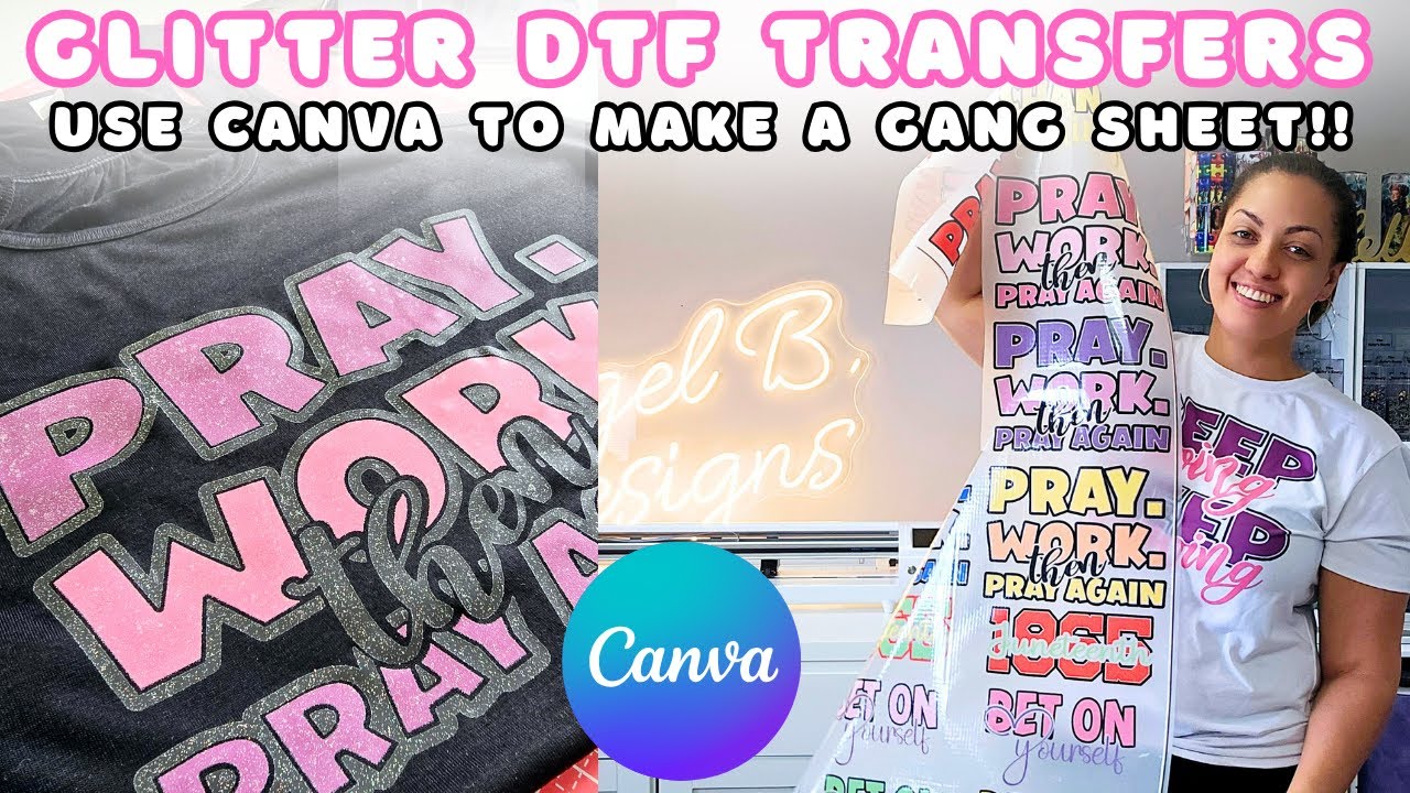 Блестящие DTF-трансферы: как создать эскиз в CANVA | Для начинающих