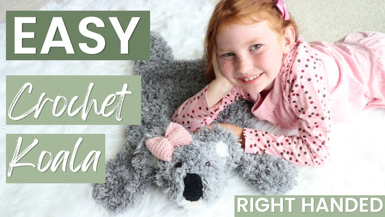 Koala security blanket free crochet pattern | Koala Bear Lovey |RIGHT Handed
